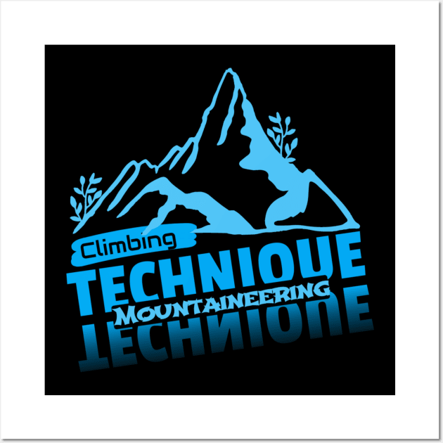 Climbing Technique Mountaineering | Blue Wall Art by rizwanahmedr